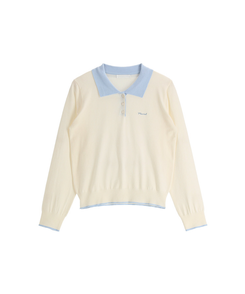 （配色ポイント♥）レタリング刺繍入り配色カラーニット