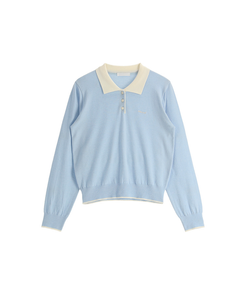 （配色ポイント♥）レタリング刺繍入り配色カラーニット