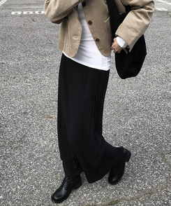 ラウンドローファーシューズ BLACK