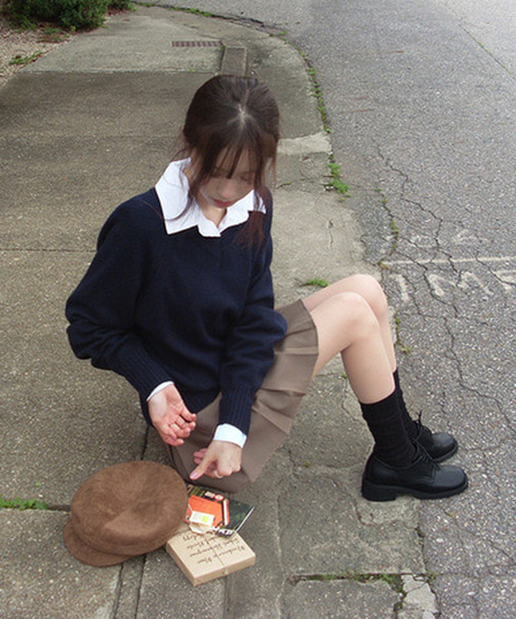 ラウンドローファーシューズ BLACK