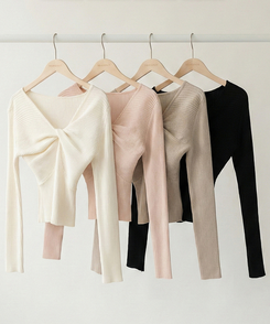 ツイストリボンスリムニット