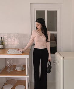 ツイストリボンスリムニット PINK