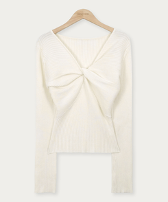 ツイストリボンスリムニット