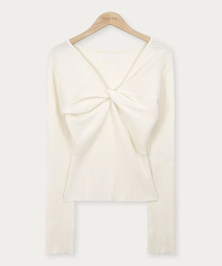 ツイストリボンスリムニット