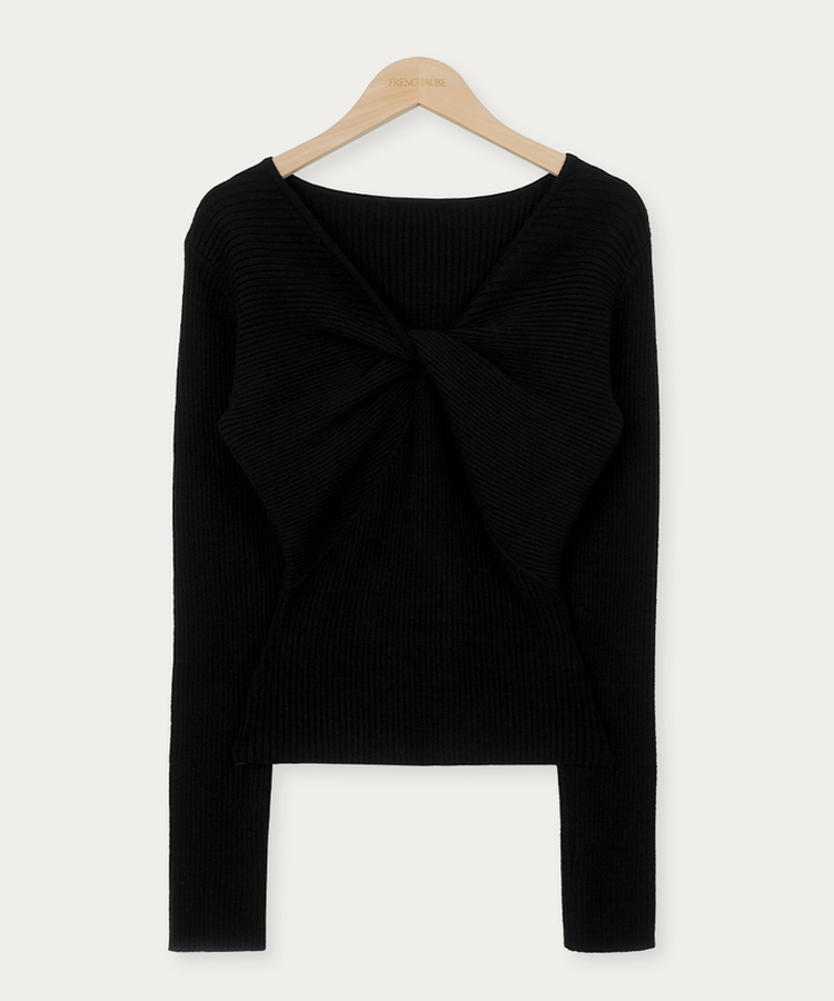 ツイストリボンスリムニット