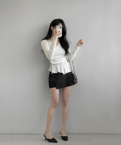 【タイ付き】ラップアンバランスニット IVORY