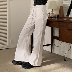 【丈別】ヒップバックポケットバンディングパンツ IVORY