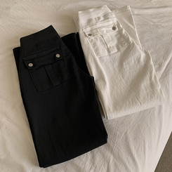 【丈別】ヒップバックポケットバンディングパンツ