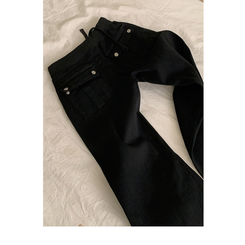 【丈別】ヒップバックポケットバンディングパンツ