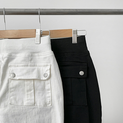 【丈別】ヒップバックポケットバンディングパンツ