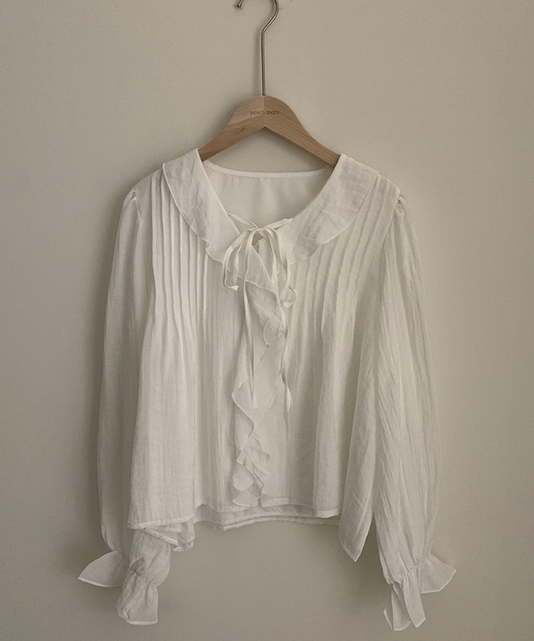 フリルリボンシフォンブラウス