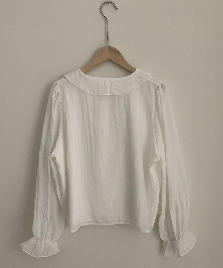 フリルリボンシフォンブラウス