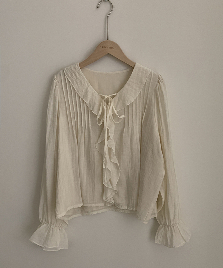 フリルリボンシフォンブラウス