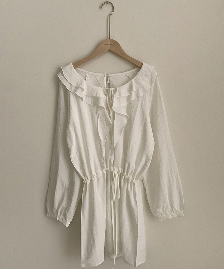 フリルリボンシフォンラッフルミニワンピース