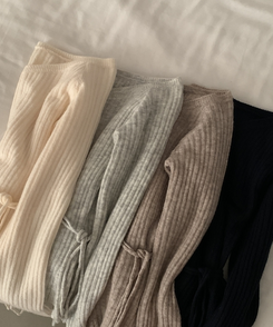 손등덮는 여리핏 오프숄더 끈 세트 골지니트티