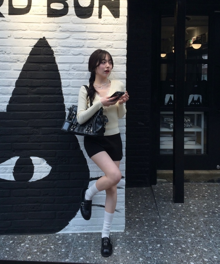 시스루 하이삭스 아이보리