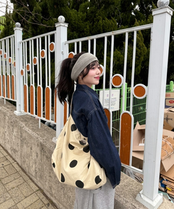 ビッグドットクロスバッグ BEIGE