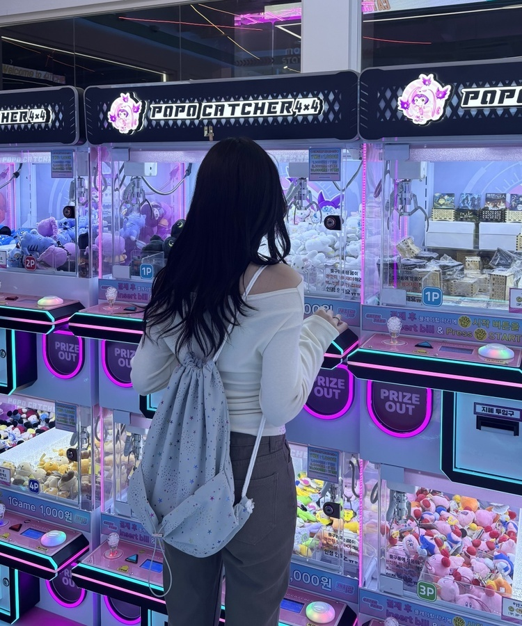 별 패턴 스트링 백팩 스카이블루