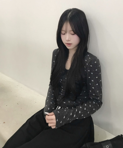 レイヤード風ワイドパンツ BLACK