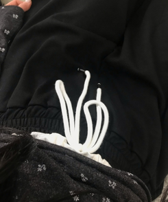 レイヤード風ワイドパンツ BLACK