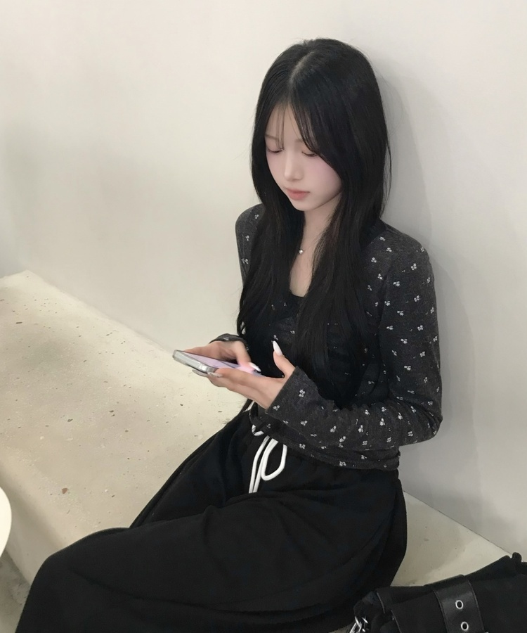 レイヤード風ワイドパンツ BLACK