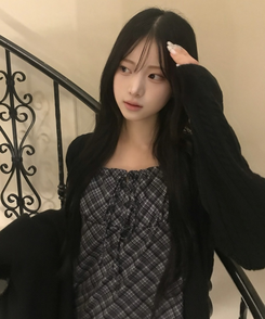 トラッフルチェックキャミワンピ BLACK