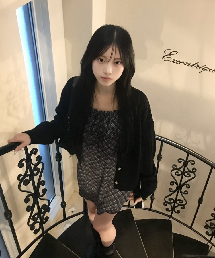 トラッフルチェックキャミワンピ BLACK