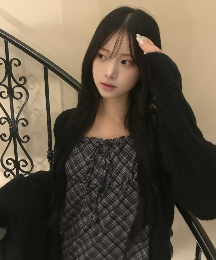 トラッフルチェックキャミワンピ BLACK