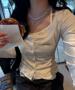 3連パールスターネックレス SILVER