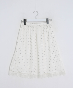 レイヤードドットミディスカート