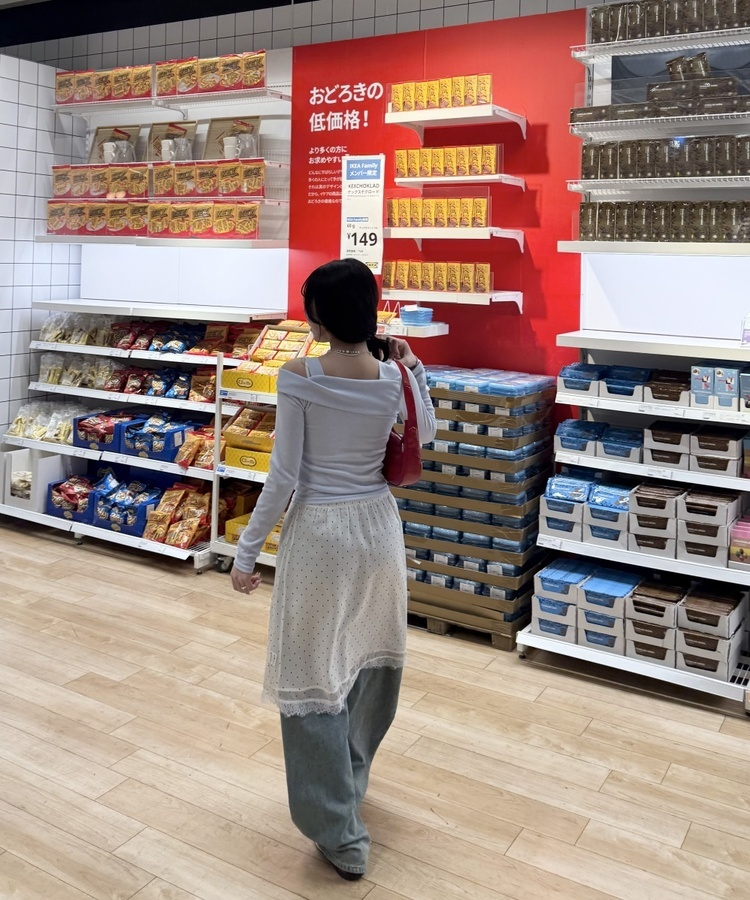 レイヤードドットミディスカート DOT