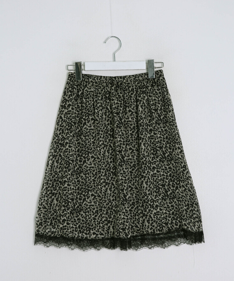 レイヤードドットミディスカート