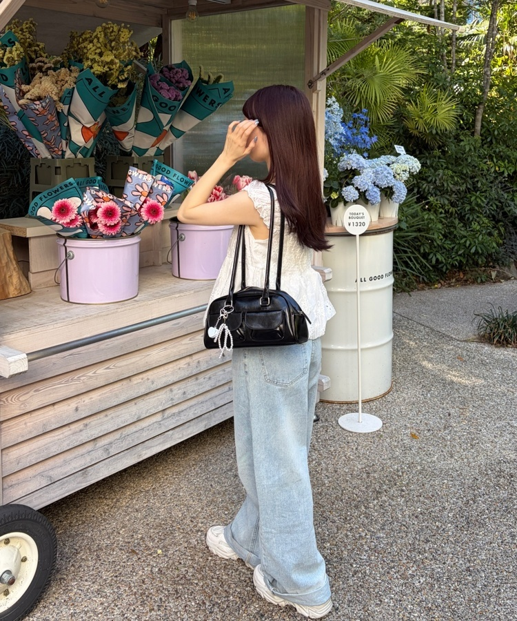 워싱 와이드 데님 팬츠 연청