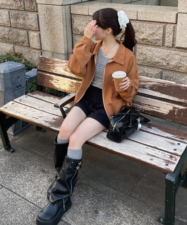 시스루 크롭 긴팔티 메란지