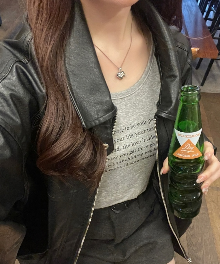 시스루 크롭 긴팔티 메란지