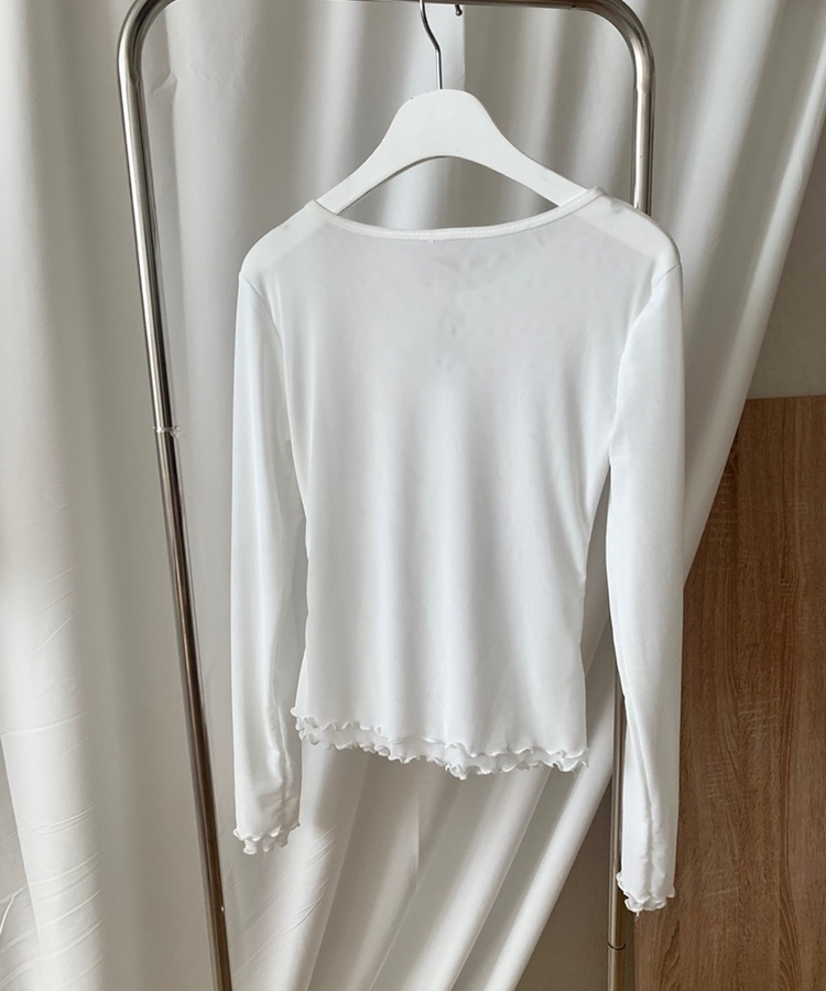 ラワー刺繍レイヤードブラウス