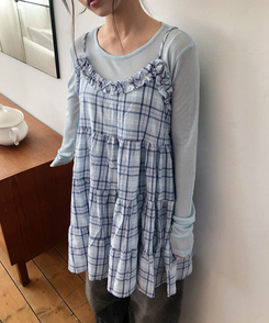 テンセルレイヤード長袖Tシャツ(12color) SKY BLUE