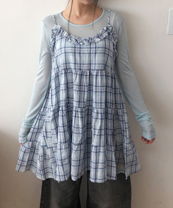 テンセルレイヤード長袖Tシャツ(12color) SKY BLUE