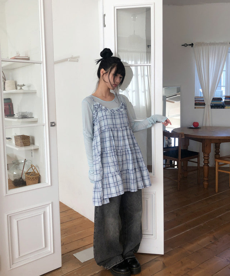 テンセルレイヤード長袖Tシャツ(12color) SKY BLUE