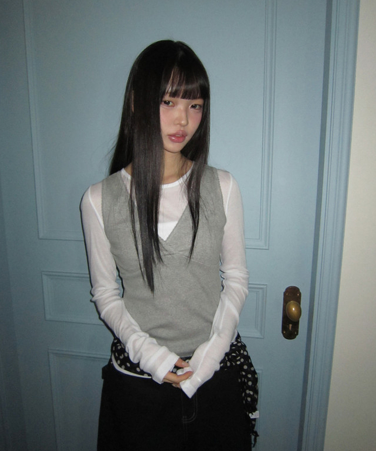 テンセルレイヤード長袖Tシャツ(12color) WHITE