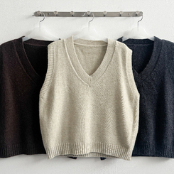 【SET】ストライプシャツ ニットベスト