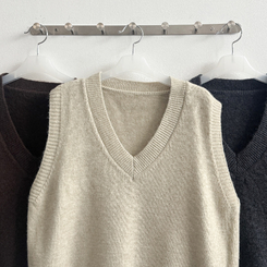 【SET】ストライプシャツ ニットベスト