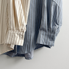 【SET】ストライプシャツ ニットベスト