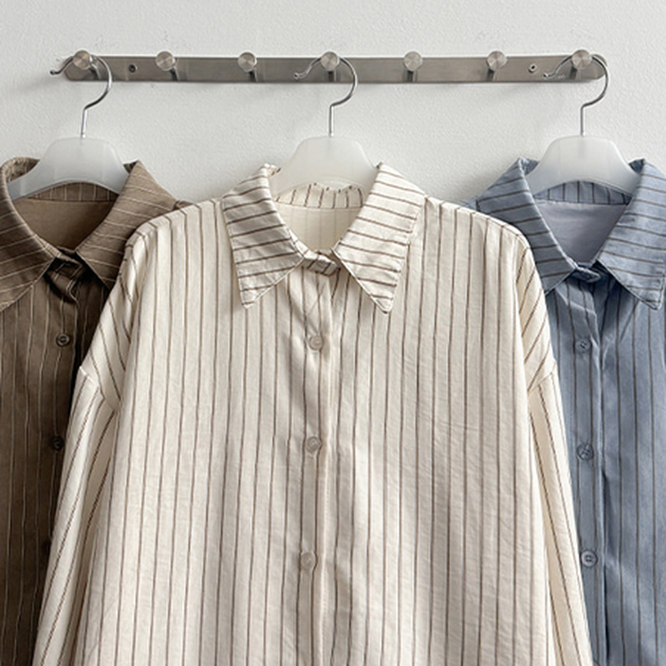 【SET】ストライプシャツ ニットベスト