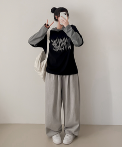 レイヤードフード長袖Tシャツ(5color) BLACK