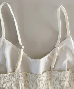 Vネックレースブラウスワンピース