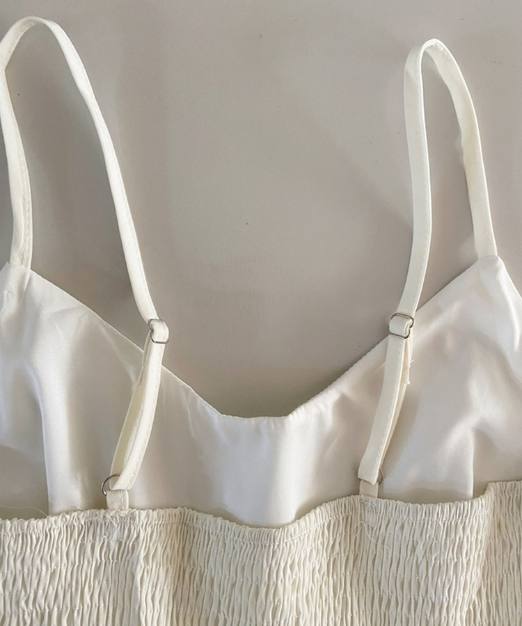 Vネックレースブラウスワンピース