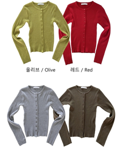 ラウンドスリムニットカーディガン(10color)