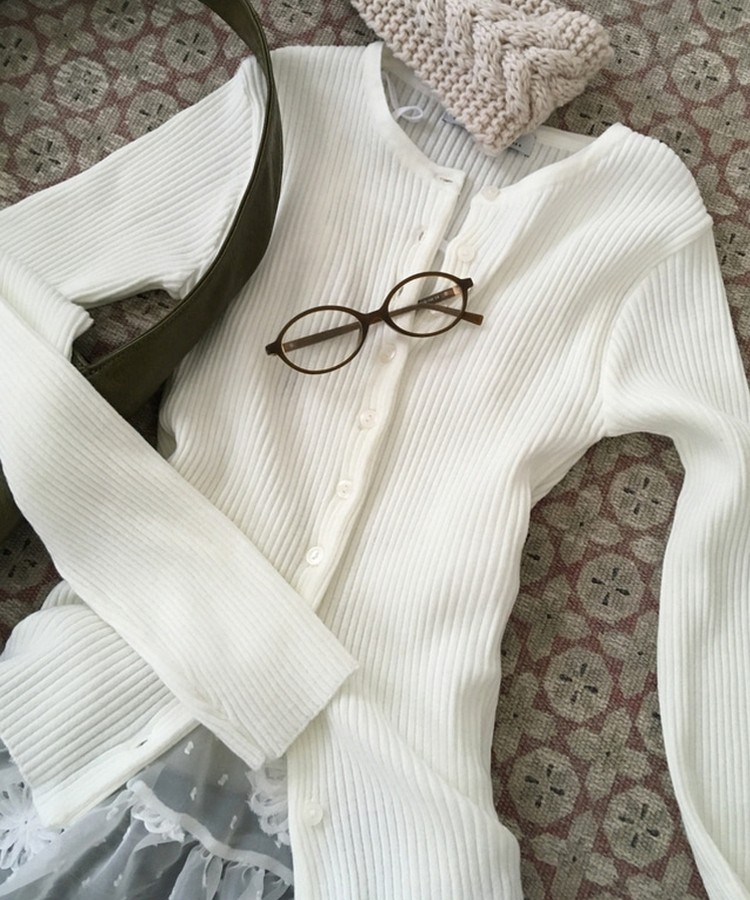 ラウンドスリムニットカーディガン(10color)