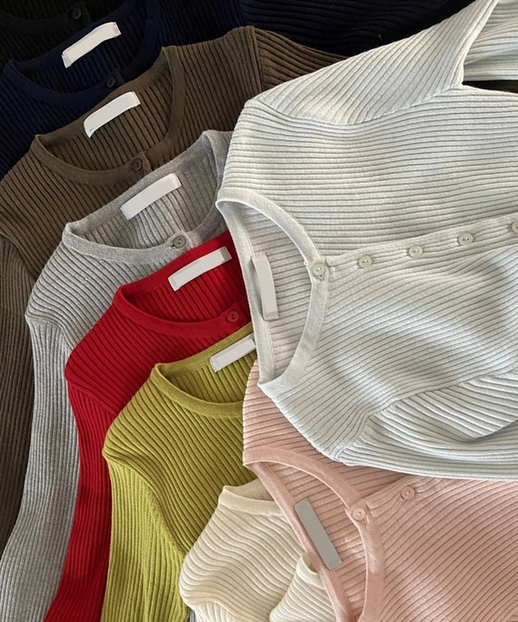 ラウンドスリムニットカーディガン(10color)